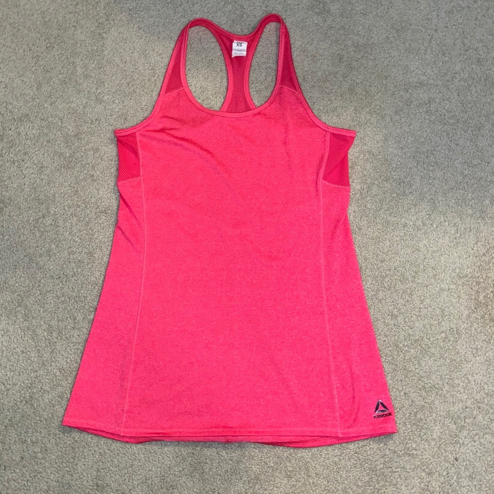 Pink Reebok workout tank top
